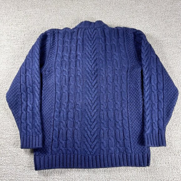 Hanna Andersson 1/4 Zip Cable Knit Sweater Blue Men’s Size Medium - Picture 7 of 7